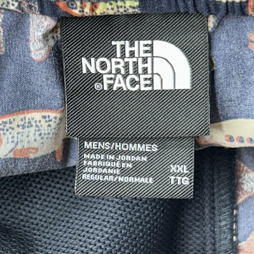 The North Face Fish Print Swim Shorts Mens‎ 2XL Blue Nylon Quick Dry 6